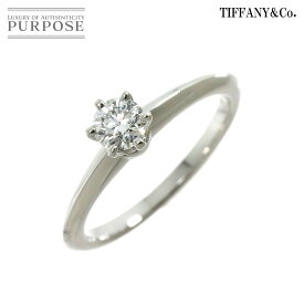 【新品同様】 ティファニー TIFFANY&CO. ソリティア ダイヤ 0.32ct F/VVS1/EX 11号 リング Pt プラチナ Diamond Ring 【鑑定書付き】【中古】