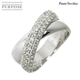 【新品同様】 ポンテヴェキオ Ponte Vecchio 9.5号 リング ダイヤ 0.50ct クロス K18 WG ホワイトゴールド 750 指輪 Diamond Ring【中古】