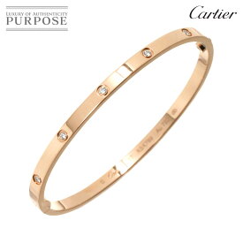 【新品同様】 カルティエ Cartier ラブ ブレス SM フルダイヤ 10P #17 K18 PG 750 ブレスレット バングル Love Bracelet【証明書付き】【中古】
