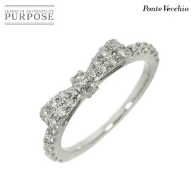 【新品同様】 ポンテヴェキオ Ponte Vecchio 2.5号 リング ダイヤ 0.33ct K18 WG ホワイトゴールド 750 指輪 リボン Diamond Ring【中古】