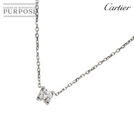 【新品同様】 カルティエ Cartier Cドゥ ダイヤ 0.20ct D/VVS1/EX ネックレス 42cm K18 WG 750 C De Necklace【証明書・鑑定書付き】【中古】