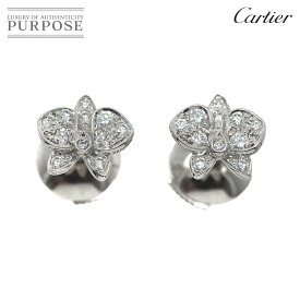 【新品同様】 カルティエ Cartier カレス ドルキデパル ダイヤ ピアス K18 WG ホワイトゴールド 750 Earrings Pierced【証明書付き】【中古】