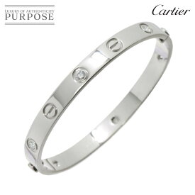 【新品同様】 カルティエ Cartier ラブ ブレス ハーフ ダイヤ 6P #16 K18 WG ホワイトゴールド 750 ブレスレット バングル Love Bracelet【証明書付き】【中古】