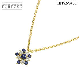 【新品同様】 ティファニー TIFFANY&Co. サファイヤ ダイヤ ネックレス 40cm K18 YG イエローゴールド 750 Sapphire Necklace【中古】