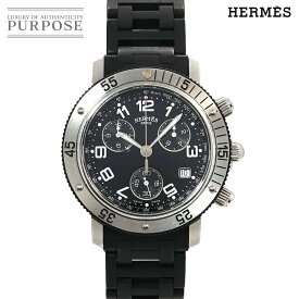 エルメス HERMES クリッパー ダイバーズ クロノグラフ CL2.915 メンズ 腕時計 デイト ブラック 文字盤 クォーツ ウォッチ Clipper 【中古】