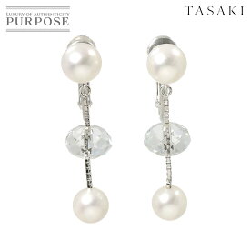 【新品同様】 タサキ TASAKI ヴァリエ アコヤ真珠 6.8-6.2mm クォーツ イヤリング K18 WG ホワイトゴールド 750 パール 田崎真珠 Earrings【中古】