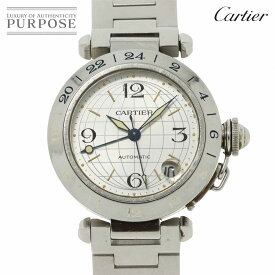 カルティエ Cartier パシャC メリディアン GMT W31029M7 ボーイズ 腕時計 デイト シルバー 文字盤 オートマ 自動巻き ウォッチ Pasha C 【中古】