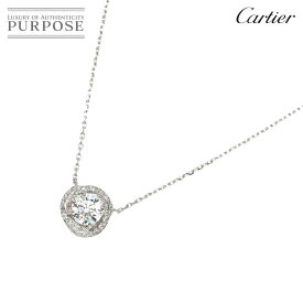 【新品同様】 カルティエ Cartier ダイヤ 0.58ct G/VVS1/3EX トリニティ ルバン ネックレス 41cm K18 WG ホワイトゴールド 750 Diamond Necklace【証明書・鑑定書付き】【中古】