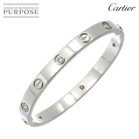 【新品同様】 カルティエ Cartier ラブ ブレス ハーフ ダイヤ 6P #16 K18 WG ホワイトゴールド 750 ブレスレット バングル Love Bracelet【中古】