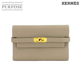 【未使用 展示品】 エルメス HERMES ケリーウォレット コンバイン ディプライアント ミディアム 三つ折り 財布 エプソン グリアスファルト C刻印 Kelly Wallet 【中古】