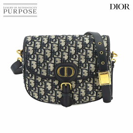 【未使用 展示品】 クリスチャン ディオール Christian Dior オブリーク ボビー ミディアム ショルダー バッグ キャンバス レザー ネイビー M9319UTZQ BOBBY Bag 【中古】