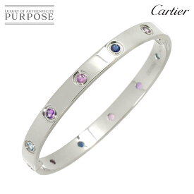 【新品同様】 カルティエ Cartier ラブ ブレス マルチストーン #16 K18 WG ホワイトゴールド 750 ブレスレット バングル Love Bracelet【証明書付き】【中古】