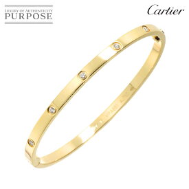 【新品同様】 カルティエ Cartier ラブ ブレス SM フル ダイヤ 10P #16 K18 YG 750 ブレスレット バングル Bracelet【中古】