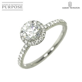 【新品同様】 ハリーウィンストン HARRY WINSTON ラウンド マイクロパヴェ ダイヤ 0.57ct D/VVS2/3EX 8号 リング Pt プラチナ 指輪 HW Diamond Ring【証明書・鑑定書付き】【中古】