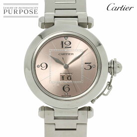 カルティエ Cartier パシャC ビッグデイト W31058M7 ボーイズ 腕時計 ピンク 文字盤 オートマ 自動巻き ウォッチ Pasha C 【中古】