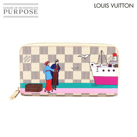 【新品同様】 ルイ ヴィトン LOUIS VUITTON ダミエ アズール ジッピー ウォレット ラウンドファスナー 長財布 大西洋 ホワイト N41668 Zippy Wallet 【中古】