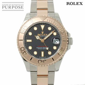 ロレックス ROLEX ヨットマスター コンビ 268621 ランダム番 ルーレット デイト ボーイズ 腕時計 ブラック 文字盤 K18PG 自動巻き Yacht Master 【中古】