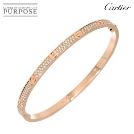 【新品同様】 カルティエ Cartier ラブ ブレス SM パヴェ ダイヤ #17 K18 PG ピンクゴールド 750 ブレスレット バングル Love Bracelet【中古】