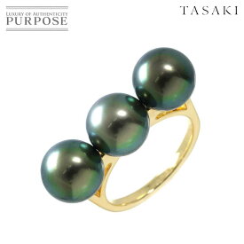 【新品同様】 タサキ TASAKI バランス エラ 12号 リング 黒蝶真珠 9.0mm K18 YG 750 指輪 パール 南洋 田崎真珠 Balance Black Pearl Ring【中古】