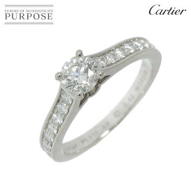 【新品同様】 カルティエ Cartier ソリテール ダイヤ 0.42ct H/VS1/EX #49 リング Pt プラチナ Solitaire Ring 【証明書・鑑定書付き】【中古】
