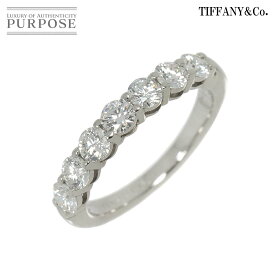 【新品同様】 ティファニー TIFFANY&Co. フォーエバー ハーフ ダイヤ 4号 リング ダイヤ 幅3mm Pt プラチナ 指輪 エンブレイス Half Diamond Ring【中古】