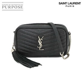 【新品同様】 サンローラン パリ SAINT LAURENT PARIS ルー ミニ チェーン ショルダー バッグ レザー ブラック 612579 Lou Shoulder Bag 【中古】