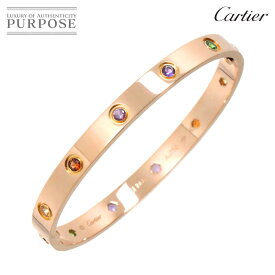 【新品仕上げ】 カルティエ Cartier ラブ ブレス #17 マルチストーン K18 PG ピンクゴールド 750 ブレスレット バングル Love Bracelet【中古】