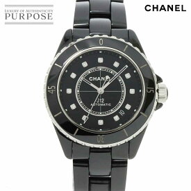 シャネル CHANEL J12 38mm H5702 メンズ 腕時計 12P ダイヤ ブラック セラミック デイト オートマ 自動巻き ウォッチ 【中古】