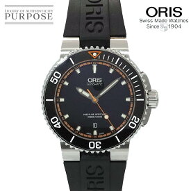 オリス ORIS アクイスデイト オレンジ 7653 メンズ 腕時計 ブラック オートマ 自動巻き ウォッチ Aquis Date 【中古】