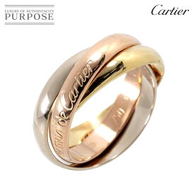 【新品同様】 カルティエ Cartier トリニティ MM #50 リング K18 YG WG PG 3連 スリーゴールド 3カラー 750 指輪 Trinity Ring【中古】