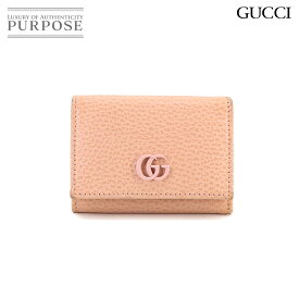 グッチ GUCCI GGマーモント ダブルG ウォレット 三つ折り 財布 レザー ピンク 735212 GG Marmont Compact Wallet 【中古】