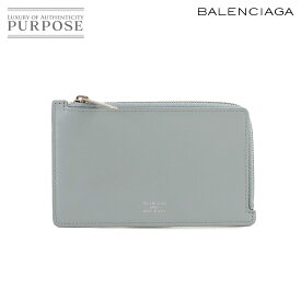 【新品同様】 バレンシアガ BALENCIAGA フラグメントケース カードケース 小銭入れ レザー グレー 736734 Fragment case 【中古】