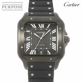 カルティエ Cartier サントスドゥカルティエLM WSSA0039 メンズ 腕時計 デイト ブラック オートマ 自動巻き ウォッチ Santos De Cartier 【中古】