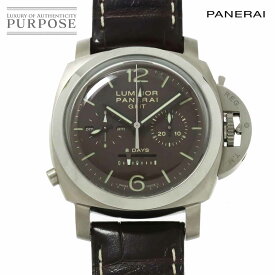 パネライ PANERAI ルミノール1950 8デイズ GMT クロノグラフ モノプルサンテ PAM00311 メンズ 腕時計 ブラウン パワーリザーブ 手巻き Luminor 1950 【中古】