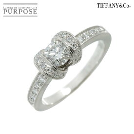 【新品同様】 ティファニー TIFFANY&Co. ダイヤ 0.41ct F/VS1/3EX 11号 リング Pt プラチナ 指輪 リボン Diamond Ring【鑑定書付き】【中古】