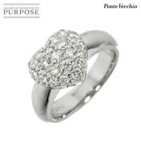【新品同様】 ポンテヴェキオ Ponte Vecchio 7号 リング ダイヤ 0.50ct K18 WG ホワイトゴールド 750 指輪 ハート Diamond Ring【中古】