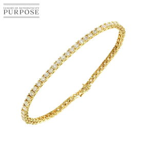 【新品仕上げ】 ダイヤ 4.38ct ブレスレット 17.5cm K18 YG イエローゴールド 750 Diamond Bracelet 【中古】