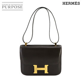 エルメス HERMES コンスタンス 23 ショルダー バッグ ボックスカーフ レザー ブラウン ゴールド 金具 Constance 23 【中古】