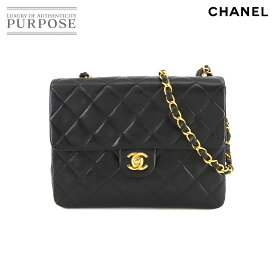 シャネル CHANEL ミニ マトラッセ 20 チェーン ショルダー バッグ レザー ブラック A01163 ゴールド 金具 ヴィンテージ Mini Matelasse Bag 【中古】