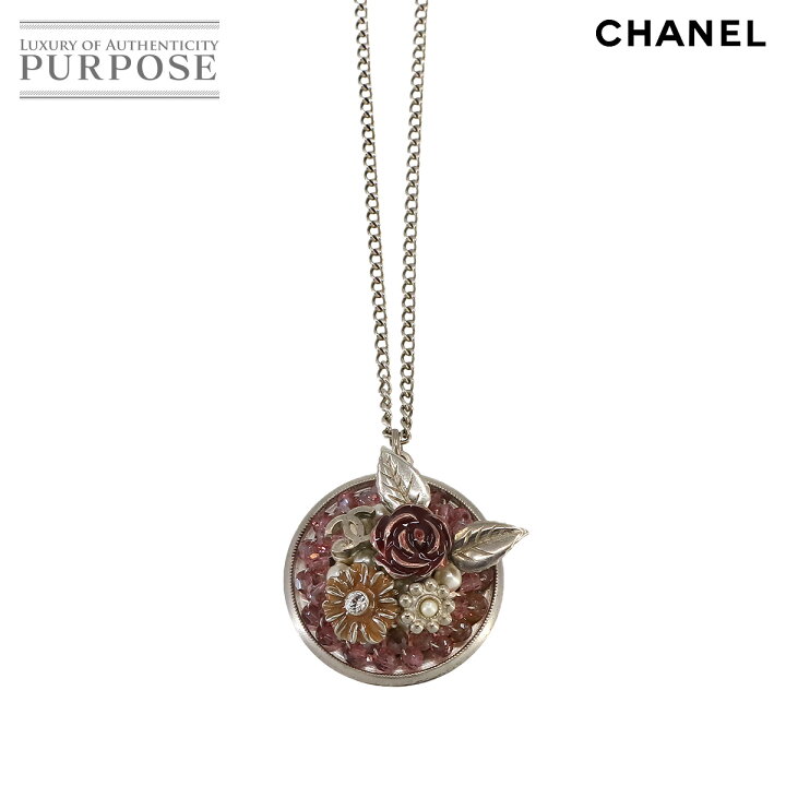楽天市場】シャネル CHANEL フラワーモチーフ ネックレス シルバー 05A  