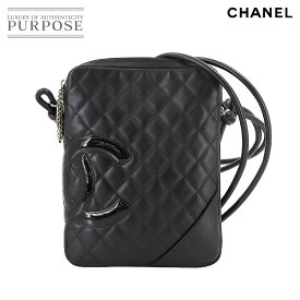 【新品同様】 シャネル CHANEL カンボンライン ショルダー バッグ レザー エナメル ブラック A25178 ココマーク Cambon Bag 【中古】