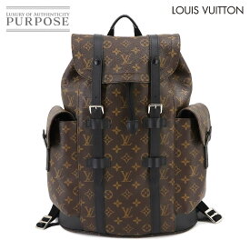 ルイ ヴィトン LOUIS VUITTON モノグラム マカサー クリストファー MM バックパック リュックサック ブラウン ノワール M43735 RFID Christopher MM 【中古】