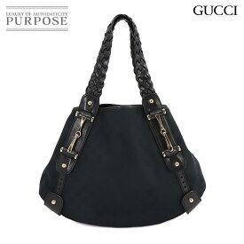 【新品同様】 グッチ GUCCI GGキャンバス トート バッグ レザー ブラック 162900 ゴールド 金具 Tote Bag 【中古】