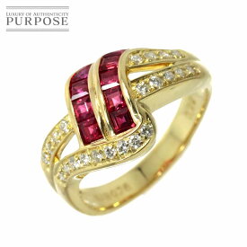 【新品仕上げ】 リング 12号 ルビー 0.76ct ダイヤ 0.22ct K18 YG イエローゴールド 750 Ruby Ring【中古】