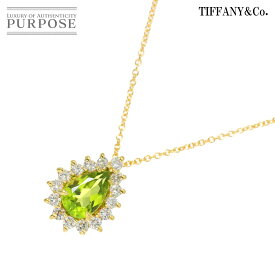 【新品同様】 ティファニー TIFFANY&Co. ペリドット ダイヤ ネックレス 40cm K18 YG イエローゴールド 750 Necklace【中古】