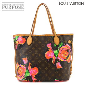 ルイ ヴィトン LOUIS VUITTON モノグラム ローズ ネヴァーフル MM トート バッグ ブラウン ピンク M48613 Neverfull MM 【中古】