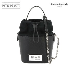 【未使用 展示品】 メゾン マルジェラ Maison Margiela 5AC バケット 2way ハンド ショルダー バッグ レザー コットン ブラック S61WG0035 5AC Bucket Bag 【中古】