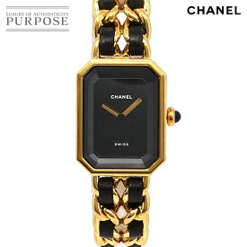 シャネル CHANEL プルミエール Lサイズ H0001 ヴィンテージ レディース 腕時計 ブラック ゴールド クォーツ ウォッチ Premiere 【中古】