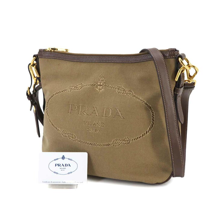 楽天市場】プラダ PRADA ロゴ ジャガード ショルダー バッグ  