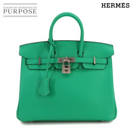 【未使用 展示品】 エルメス HERMES バーキン25 ハンド バッグ スイフト ミント Z刻印 シルバー 金具 Birkin 25 【中古】